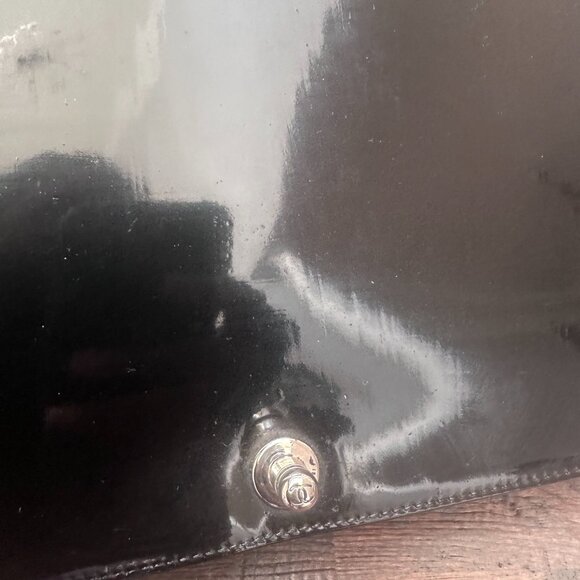 CHANEL Black Patent Leather Large Boy Reverso Bag - Picture 11 of 16